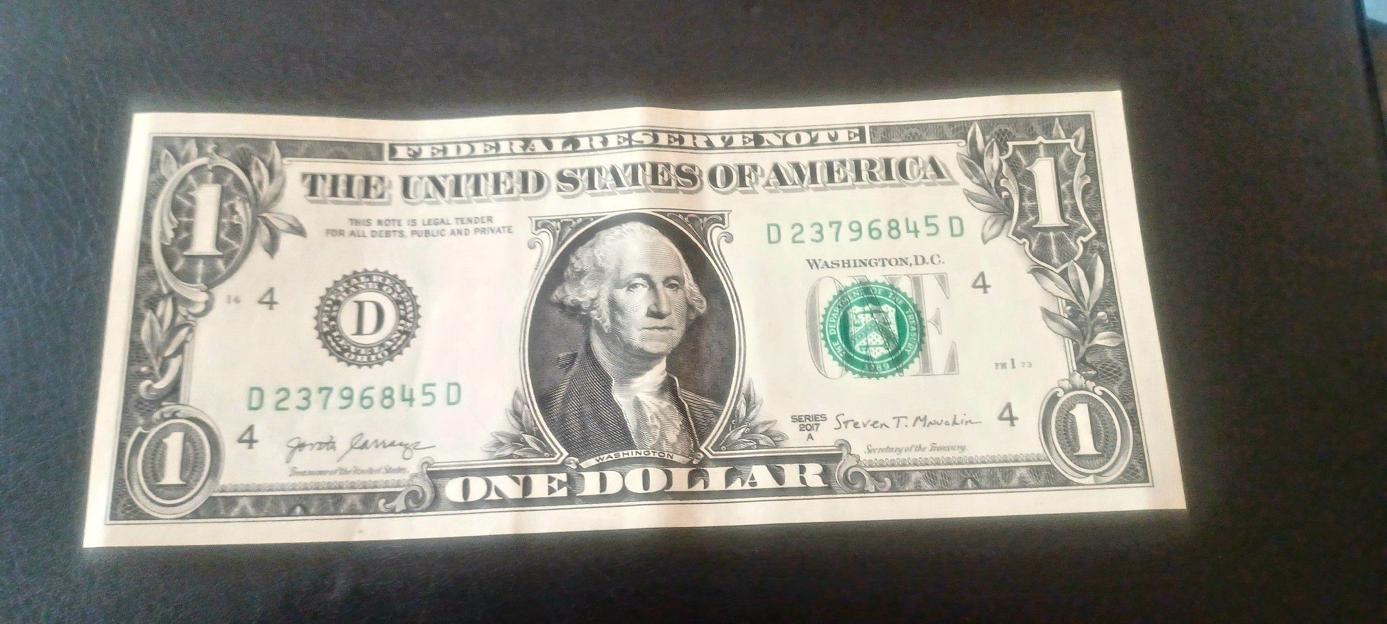 $1 Bill with 8 Consecutive Numbers