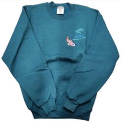 Vtg Jerzees Size Medium Aquarium of the Pacific Long Beach, CA Sweatshirt Teal