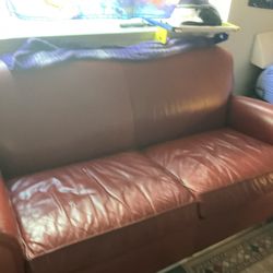 Free Red Leather Couch