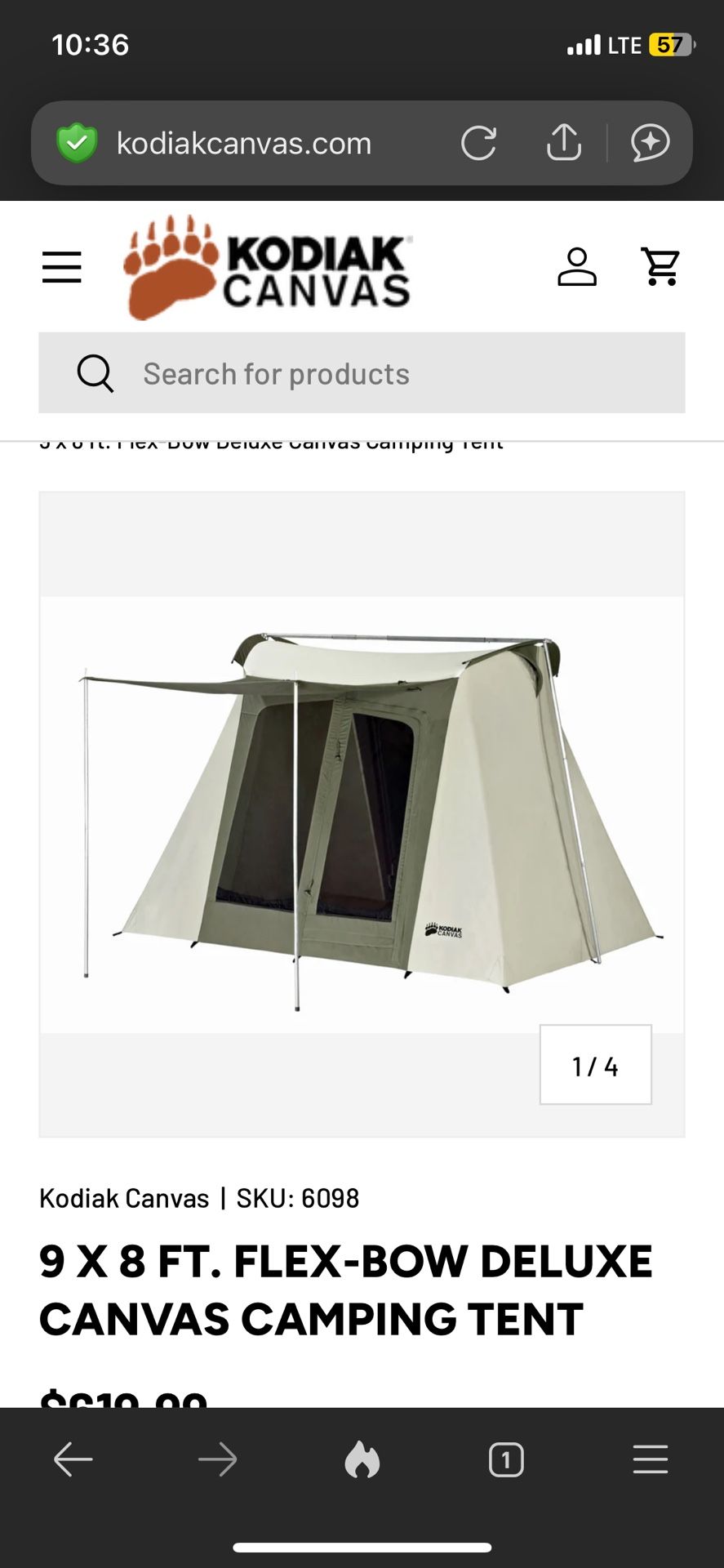 kodiak 9x8 flex-bow tent