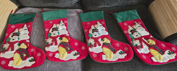Disney Store Winnie the Pooh, Piglet, Tigger 22" Christmas Stocking 3d