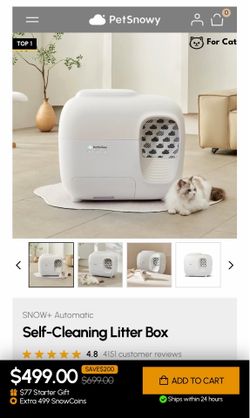 Pet Snowy Self Cleaning Litter Box