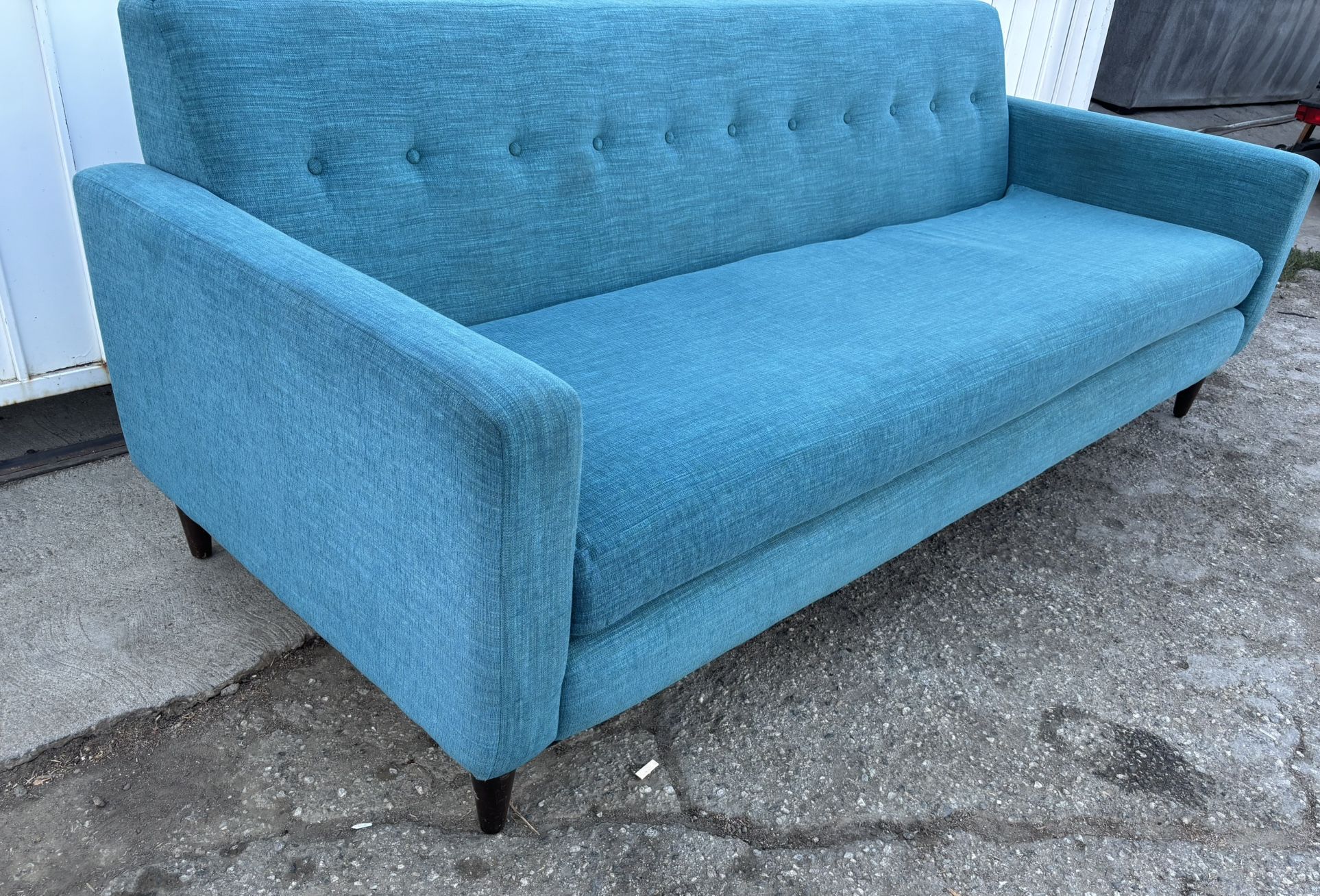 Joybird Korver MCM Couch Sofa Three Seater Teal 