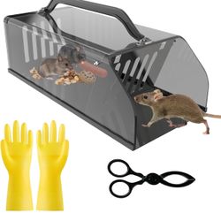 New-Humane Rat Trap, Live Animal Trap Outdoor & Indoor Use, Reusable Automatic Continuous Mouse Cage Rodent Trap for Mice, Rats, Chipmunks, Voles, Eas