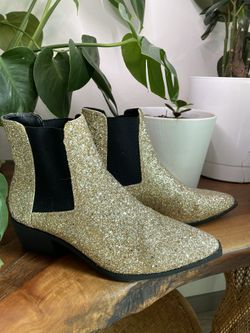 Mens Gold Chelsea Boots Size 10