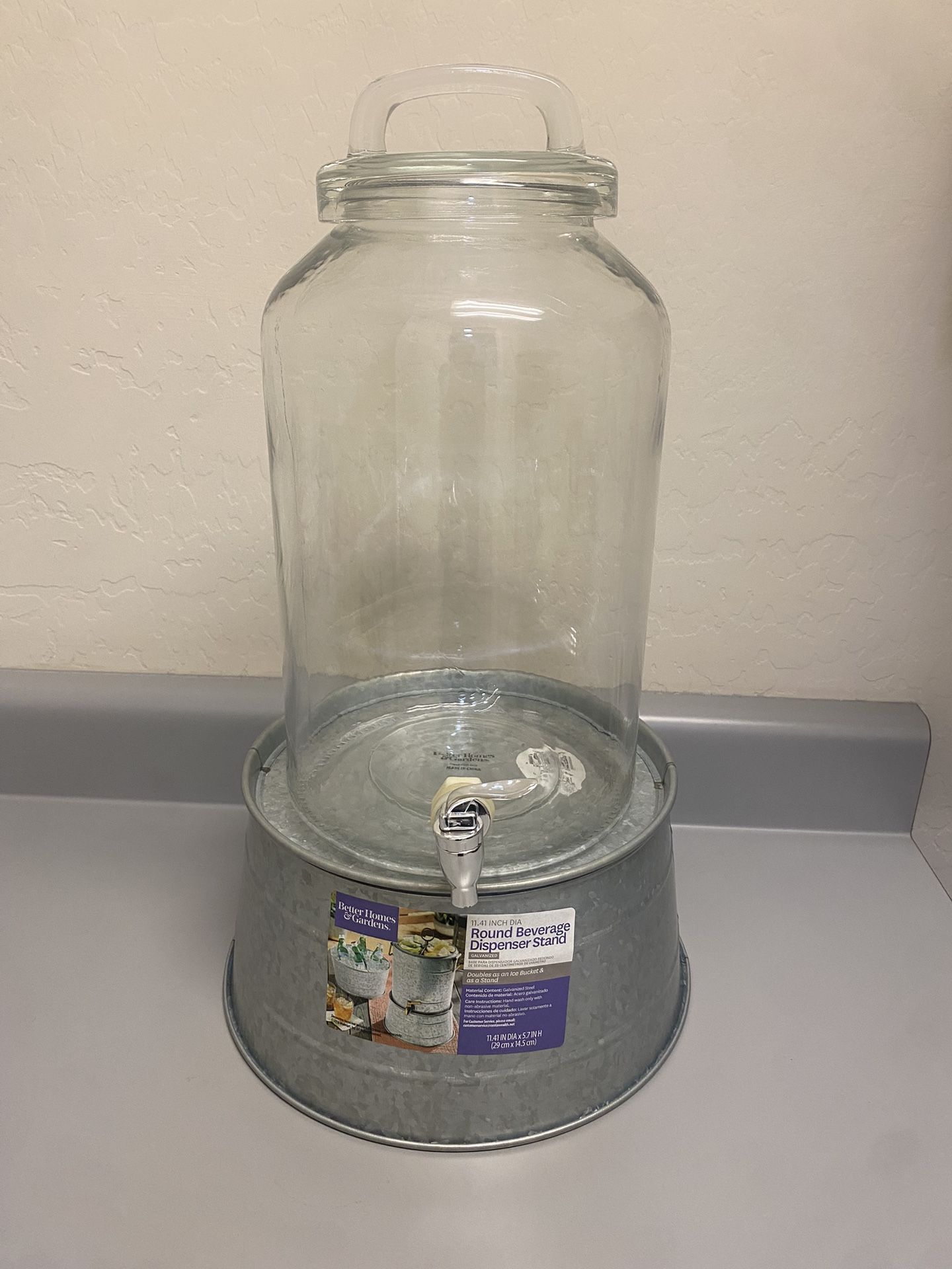 Glass Beverage Dispenser with Stand