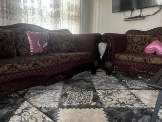 Sofa Seat Dark Red Color 