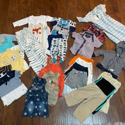 Baby Boy Size 6-9months Big Lots Of Clothes 27 Pieces Rompers Ounsies Pajamas Shirts Shorts Pants Jacket