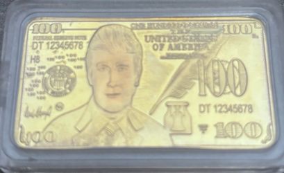 Donald Trump 24K Gold Plated $100 Bar - Collectable Coin/Bar