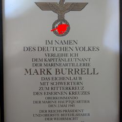 WW2 Signed Award To German U-boat Captain 