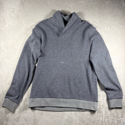 Robert Graham Shawl Collar Sweater Men’s Medium Gray Preppy Golf #525