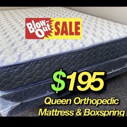 Queen Size Supreme Orthopedic Mattress And Boxspring 
