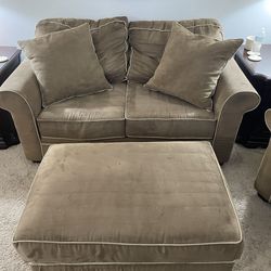 Havertys Love seat, 2 Oversized Chairs, and an Ottoman