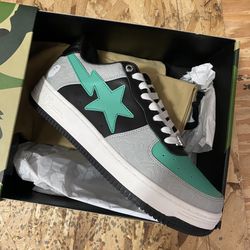 Bapesta Bape Sta Low Grey Green Brand New Size 10
