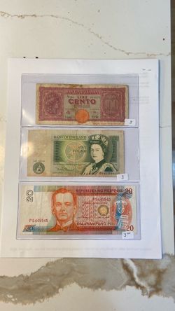 Lot of 3 Vintage Foreign Banknotes