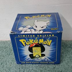 SEALED AUTHENTIC 1999 23K GOLD PLATED POKEMON CARD BK MEAL TOY