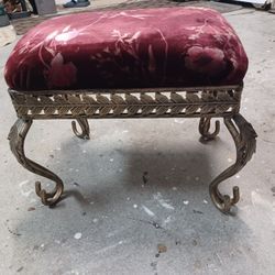 Brass Velvet Stool