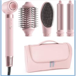 5 in 1 Hot Air Styler Wrap – High-Speed Hair Dryer Brush with Auto Wrap Curlers, Fast Drying & Frizz-Free Styling, No Heat Damage, Volumizing Brush wi