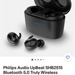 Philips Audio UpBeat SHB2515 Bluetooth 5.0 Truly Wireless Earbuds With Mic