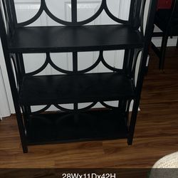 Black wood bookshelf