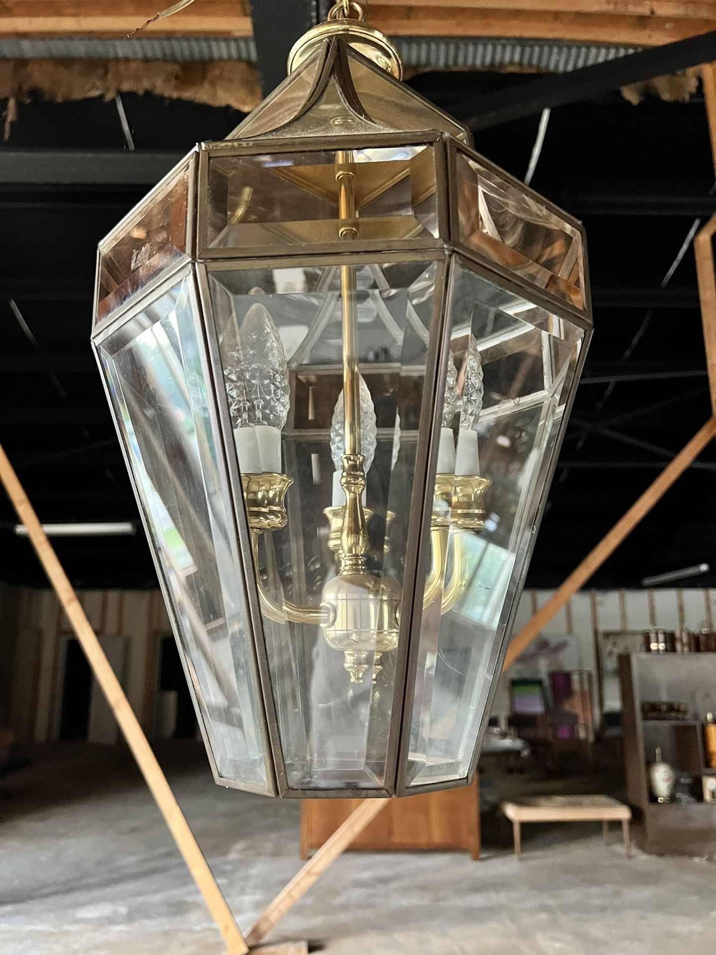 Vintage Lights Glass Brass Wood