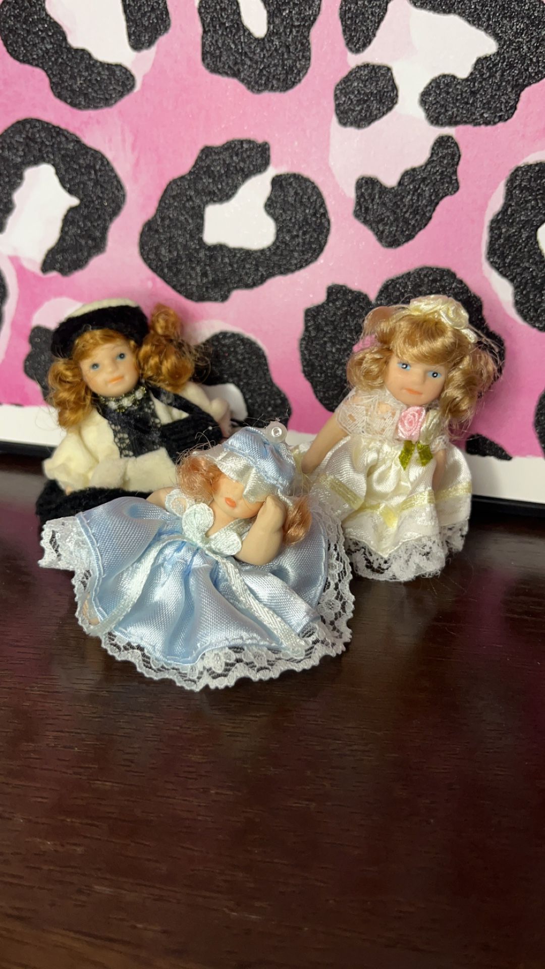 3x Tiny Porcelain Dolls