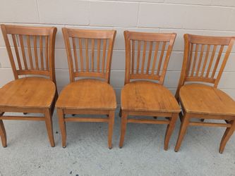 Set of 4 Wooden Dining Chairs