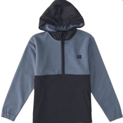 Billabong Kids Boys Boundary Hoodie Half-Zip Fleece Pullover Blue Medium 12 NWT