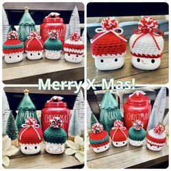 Handmade Crocheted Marshmallow Mug Hats / Beanies / Toppers / Covers Holiday Home Decor Gifts