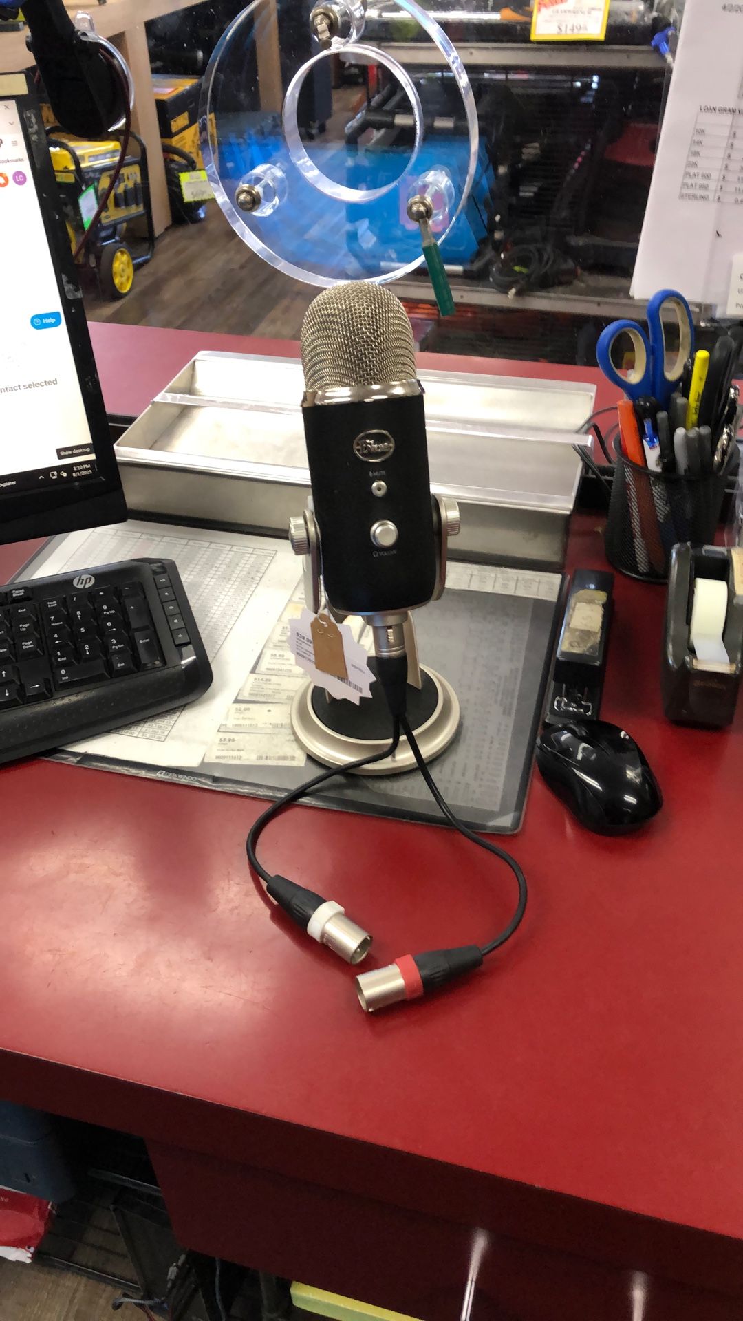 96091 Blue YETI USB/XLR Black Condenser Microphone W/ Xlr Splitter Cable 591964