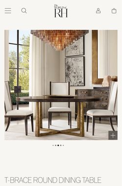 RH t-brace nearly new 72 round dining table
