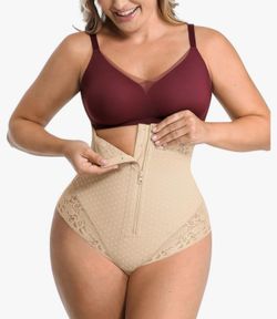 XL SHAPELLX Tummy Control Thong Shapewear for Women Shaping Thong Body Shaper Underwear with Hook Zipper Closure