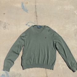 Polo Ralph Lauren green v neck sweater Labeled xxl but fits like a Large