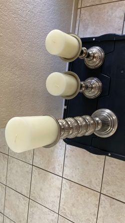 Silver candle holders