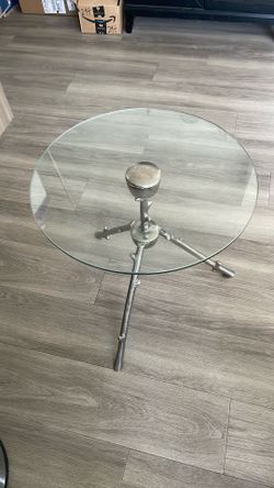 Glass and chrome coffee or side table (free)