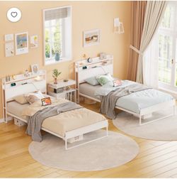 2 sets of Twin Beds both must go Color White