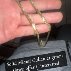 Solid 21 Gram 10kt Miami Cuban Necklace