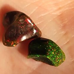 3ctw Black Natural Ethiopian Fire Opal Rough Polished Gemstones 