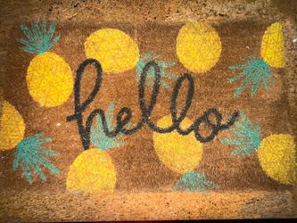 Hello outdoor summer mat