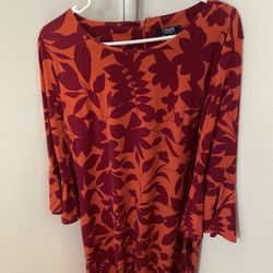 Chaps Bold Flared Sleeve Dress 