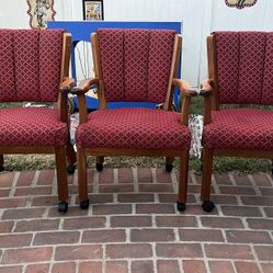 Very Comfortable Rolling Vintage Mid Century Chairs (6 Available)