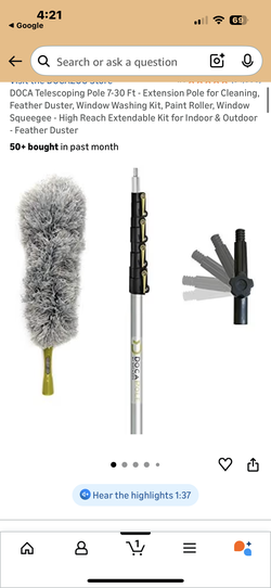 Brand New 7–30 FT Telescoping Extension Pole w/ Feather Duster