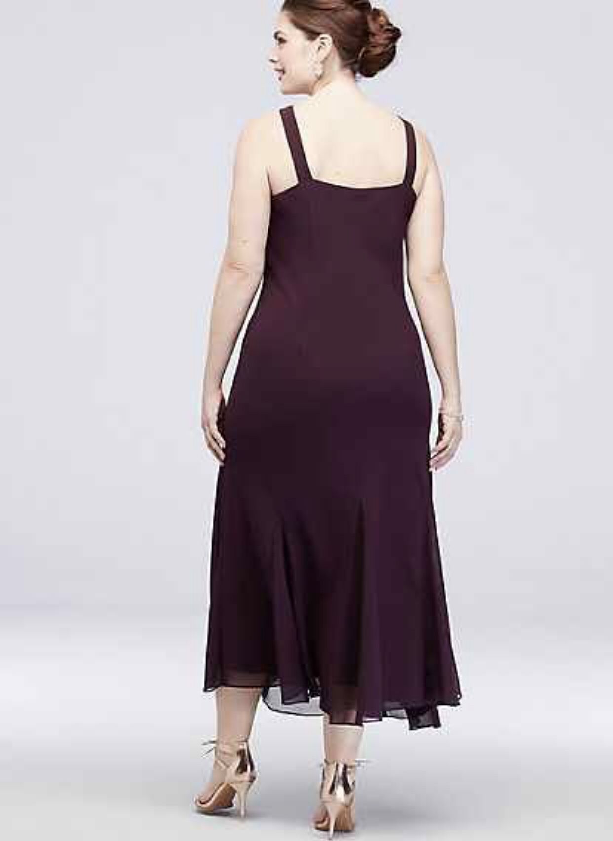 Formal Dress Size 16 Eggplant Purple NEW Mother of the Bride Gown 2pc Jacket Long sleeves Formal Dress Size 16 Eggplant Purple NEW Mother of the Bride Gown 2pc Jacket Long sleeves