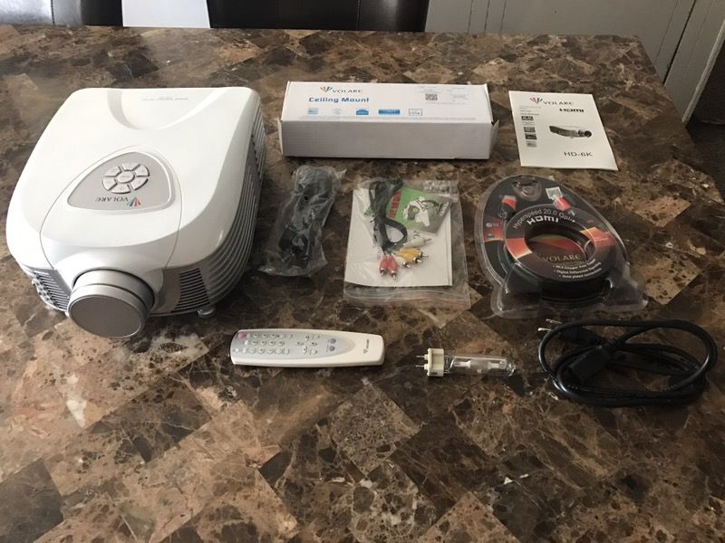 Volare HD-6K Digital LCD Projector 3D Anaglyph HDMI Grand Cinema Series Great!