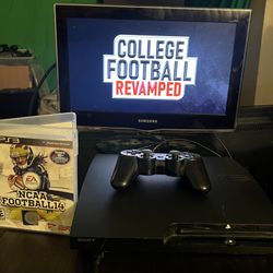 PS3 + 1 Controller + NCAA Revamped And  Pre-loaded With All Retro Games And Free PS Store 