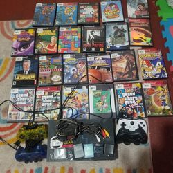 Ps2  Games And Remote Control  Memory  Cards  Controlers Console Is For Sale Only For Parts 