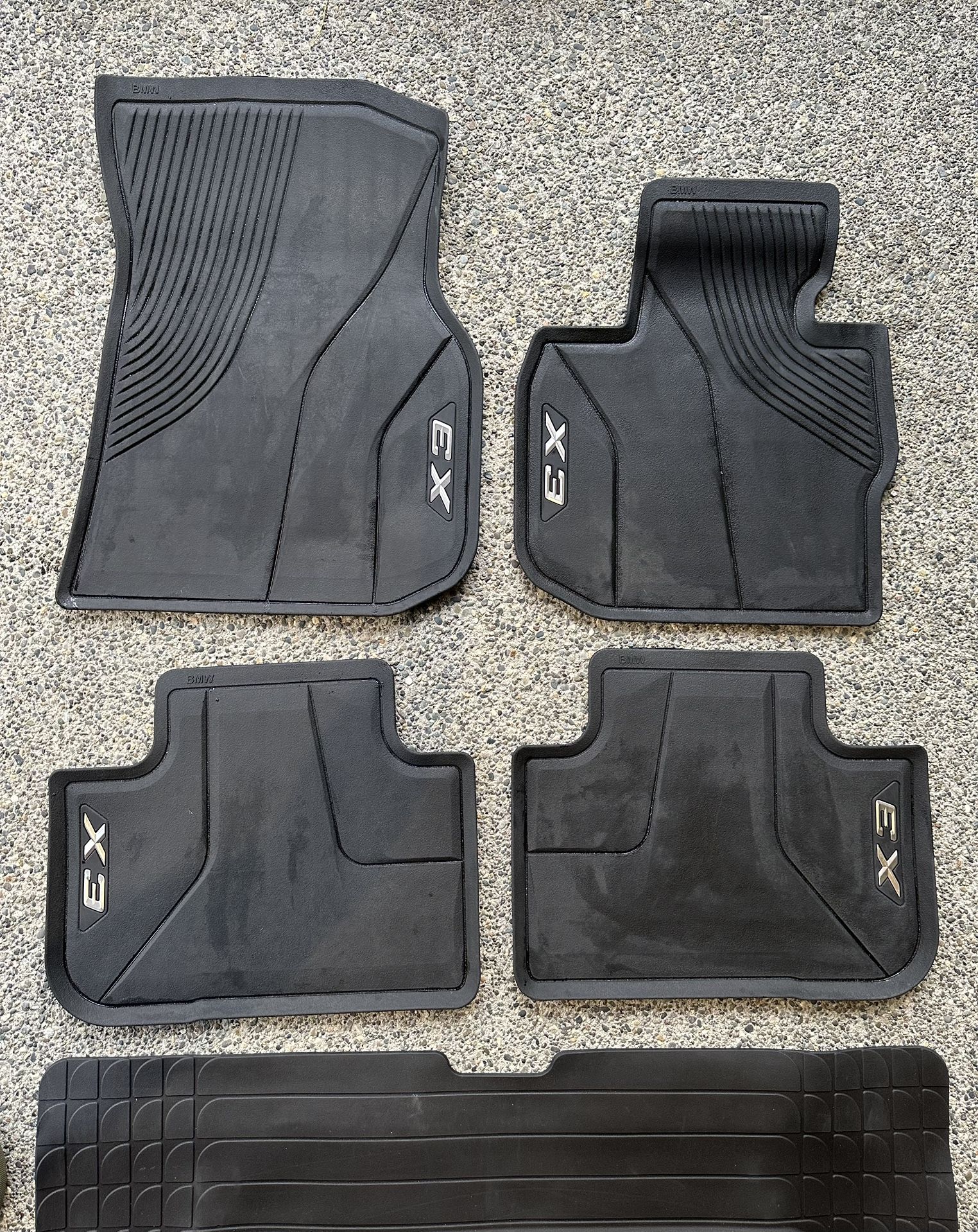 BMW x3 OEM all weather floor mats and trunk liner