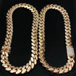 Miami Cuban Link Gold Plated Chain High Quality Necklace 
