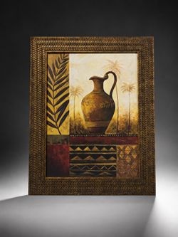 Mediterranean Urn and Palm Tree Framed Wall Art
