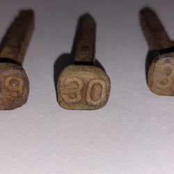Vintage Railroad Date Nails - Years 1929, 1930 & 1931 (Lot of 6)